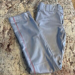 Under Armour Authentic Gray baseball Pants red piping. m